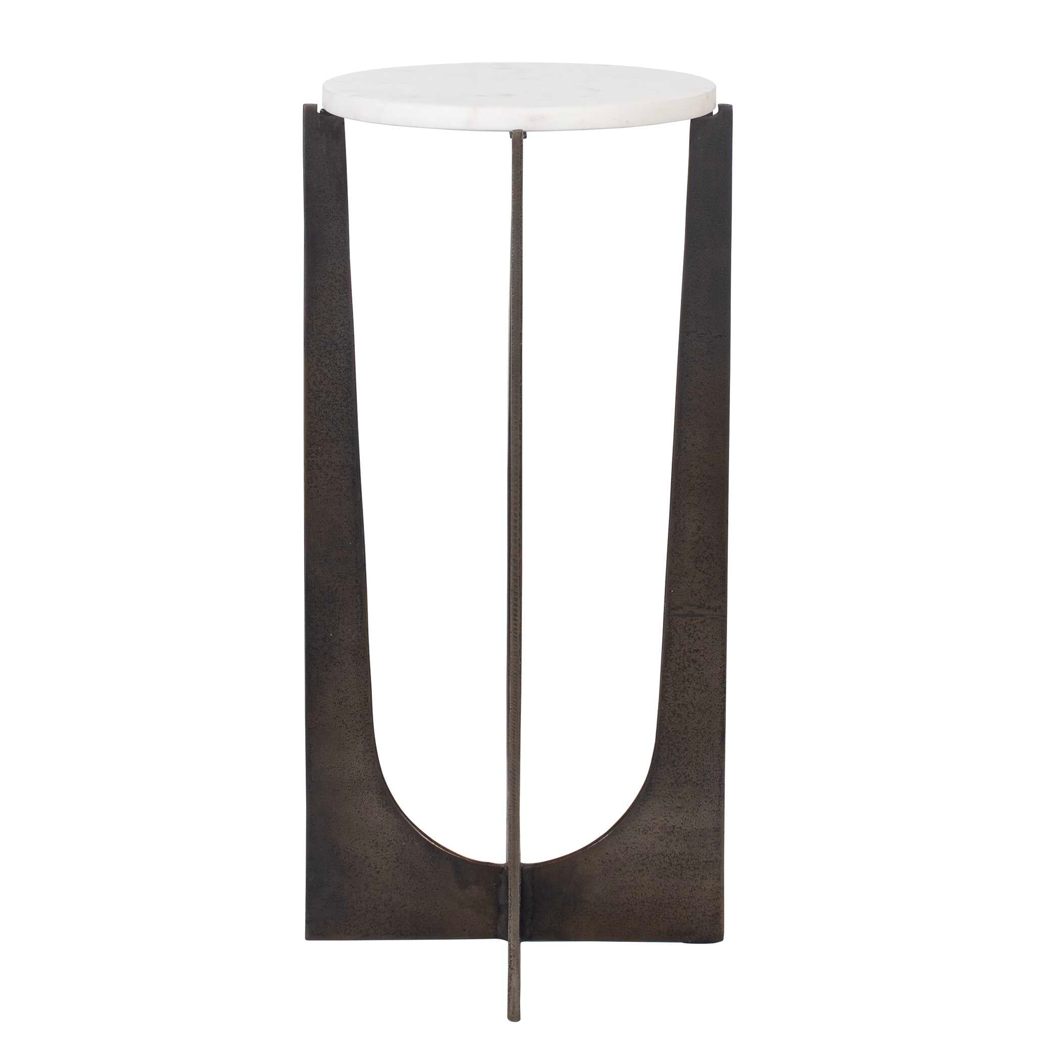 Furnishings Discovery Direct Home Decor Marble and Iron Accent Table