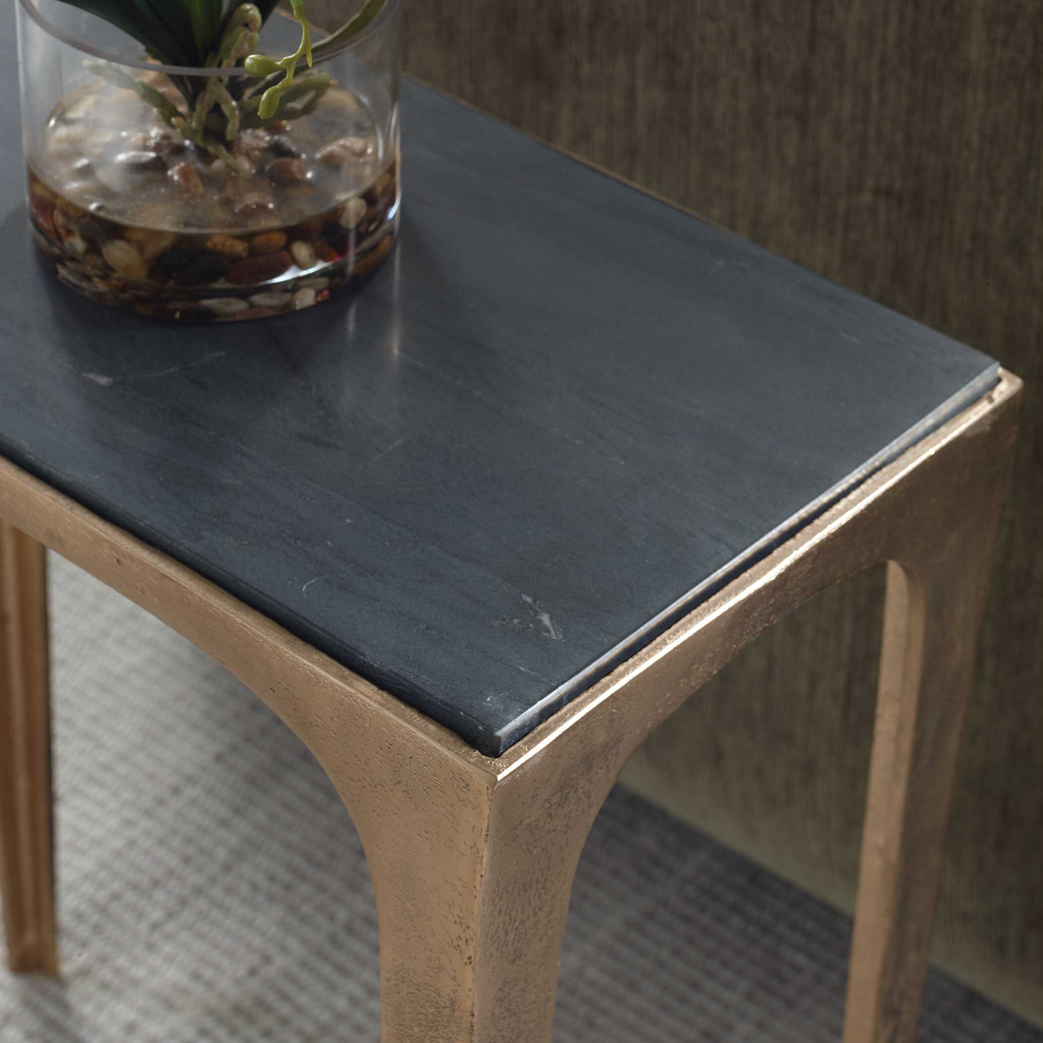 Furnishings Discovery Direct Home Decor Marine Black Marble Accent Table