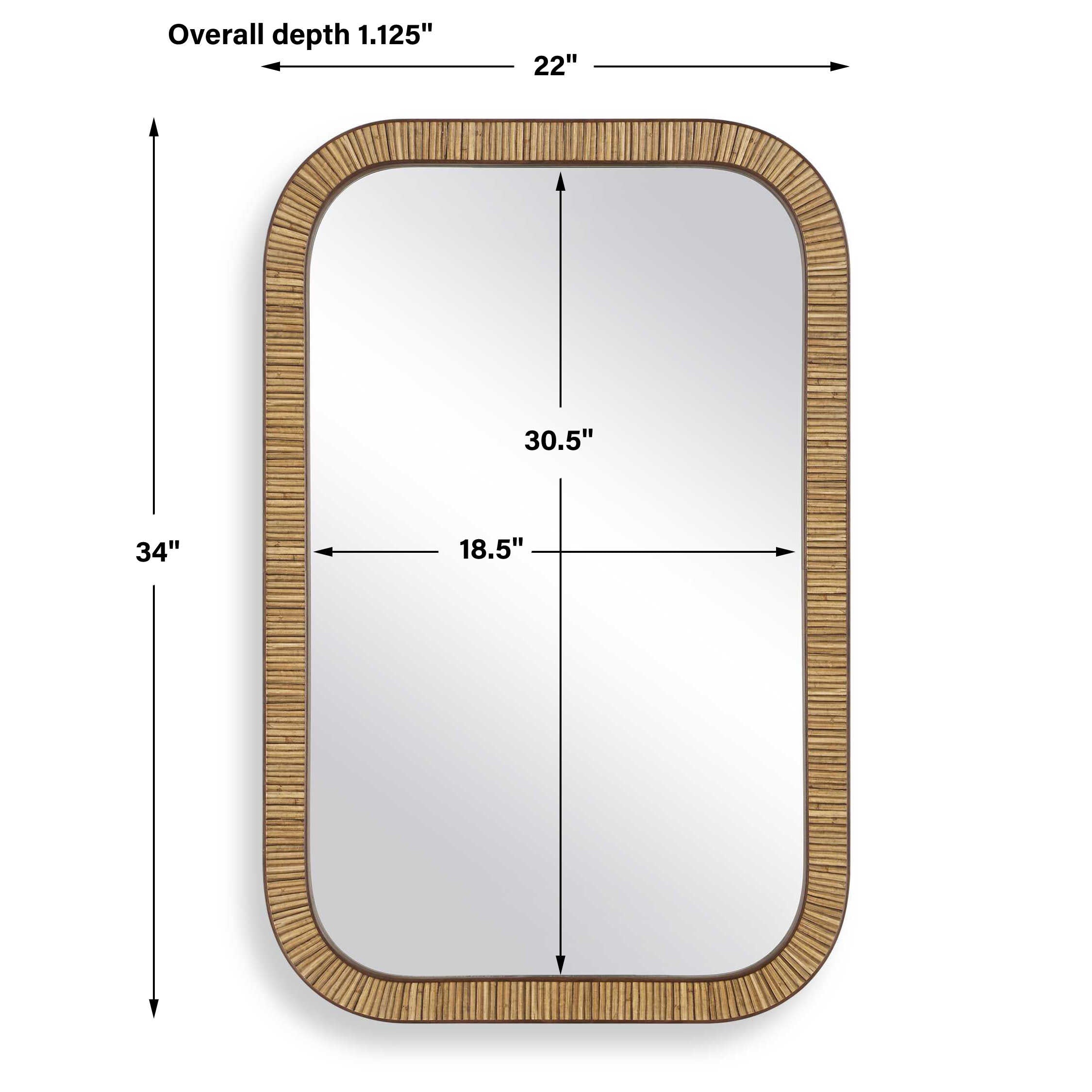 Furnishings Discovery Direct Home Decor Organic Rattan Style Mirror