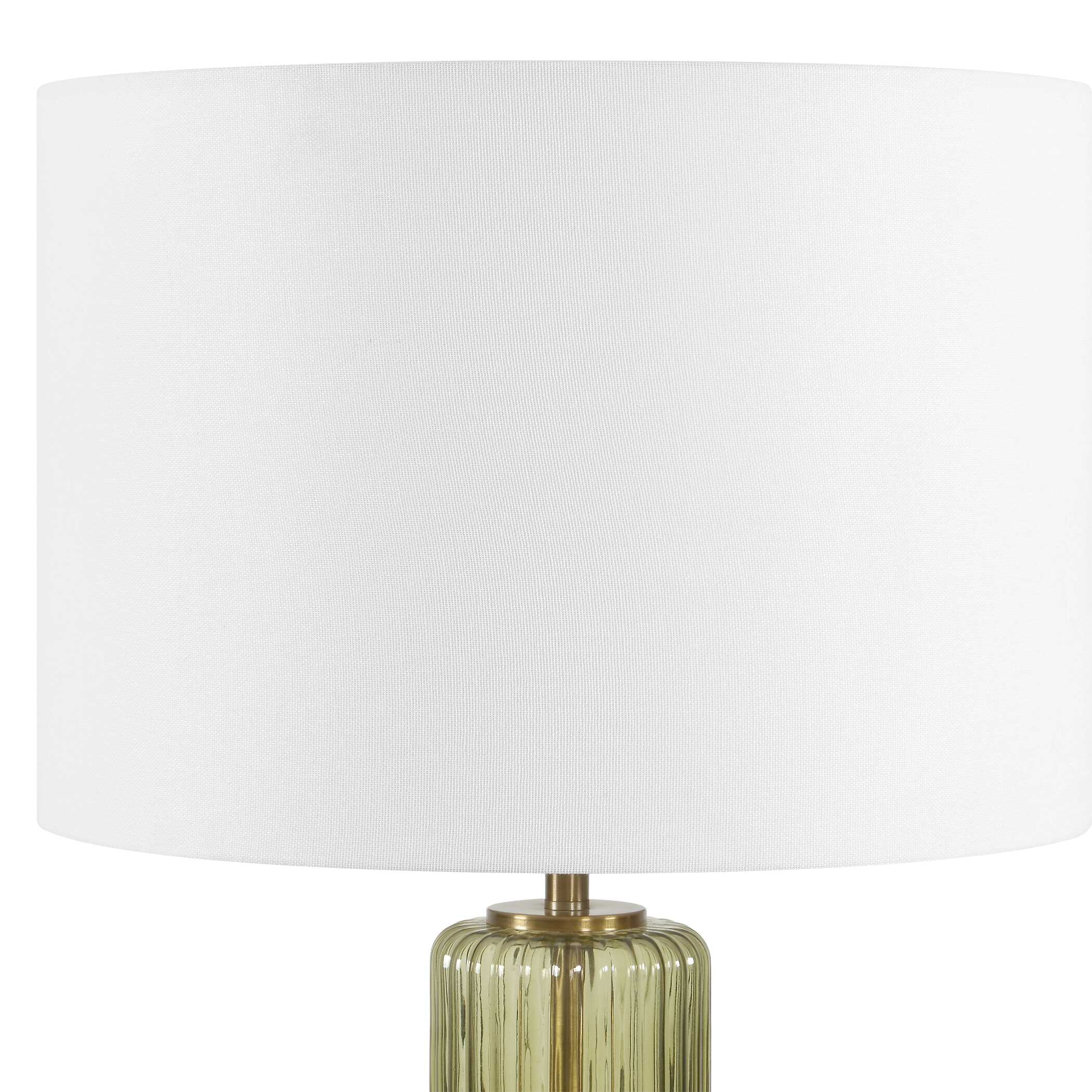 Furnishings Discovery Direct Home Decor Sleek Olive Green Glass Table Lamp
