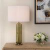 Furnishings Discovery Direct Home Decor Sleek Olive Green Glass Table Lamp