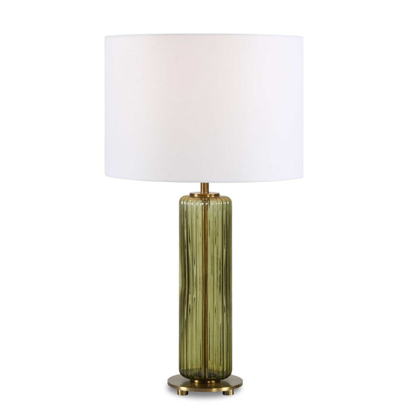 Furnishings Discovery Direct Home Decor Sleek Olive Green Glass Table Lamp