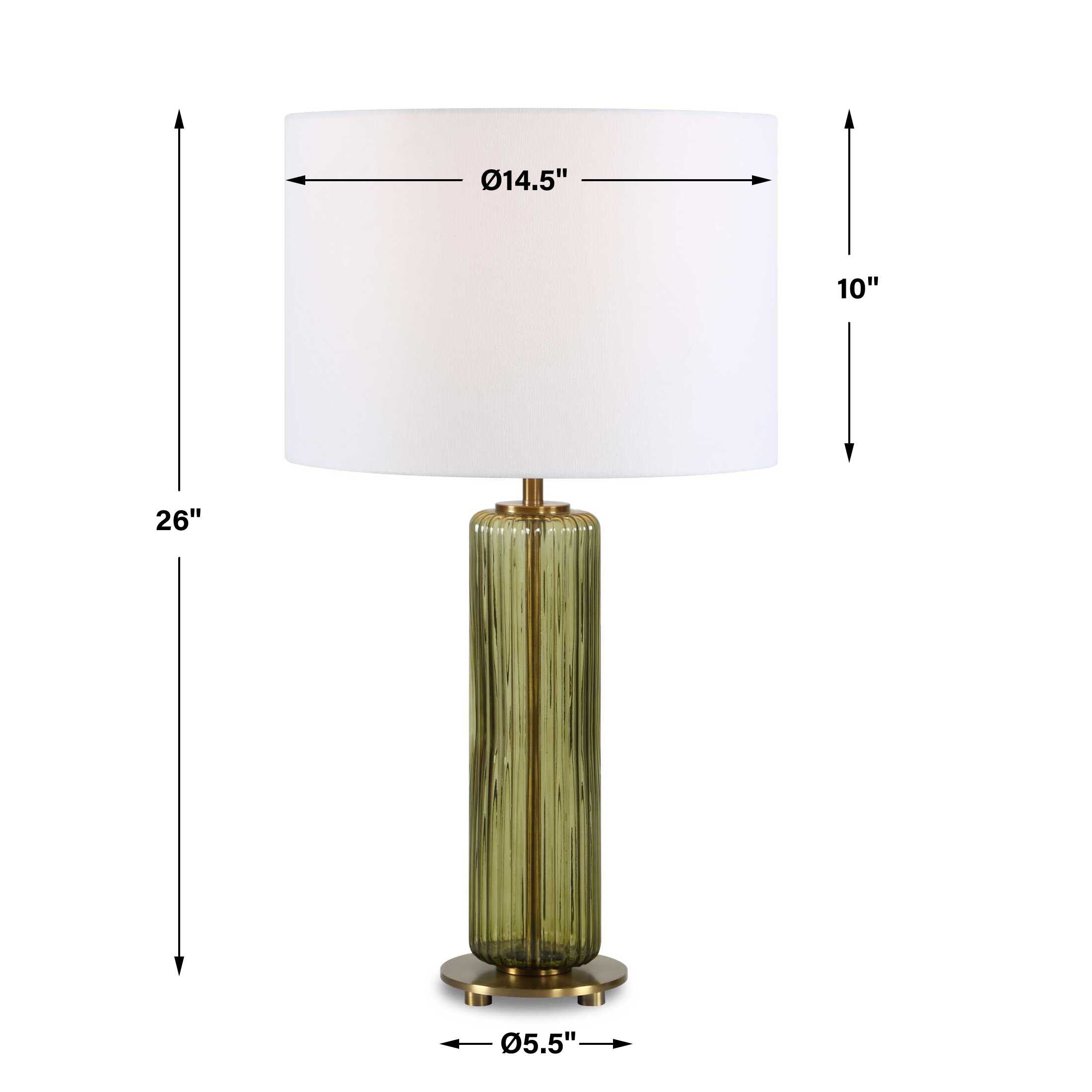 Furnishings Discovery Direct Home Decor Sleek Olive Green Glass Table Lamp