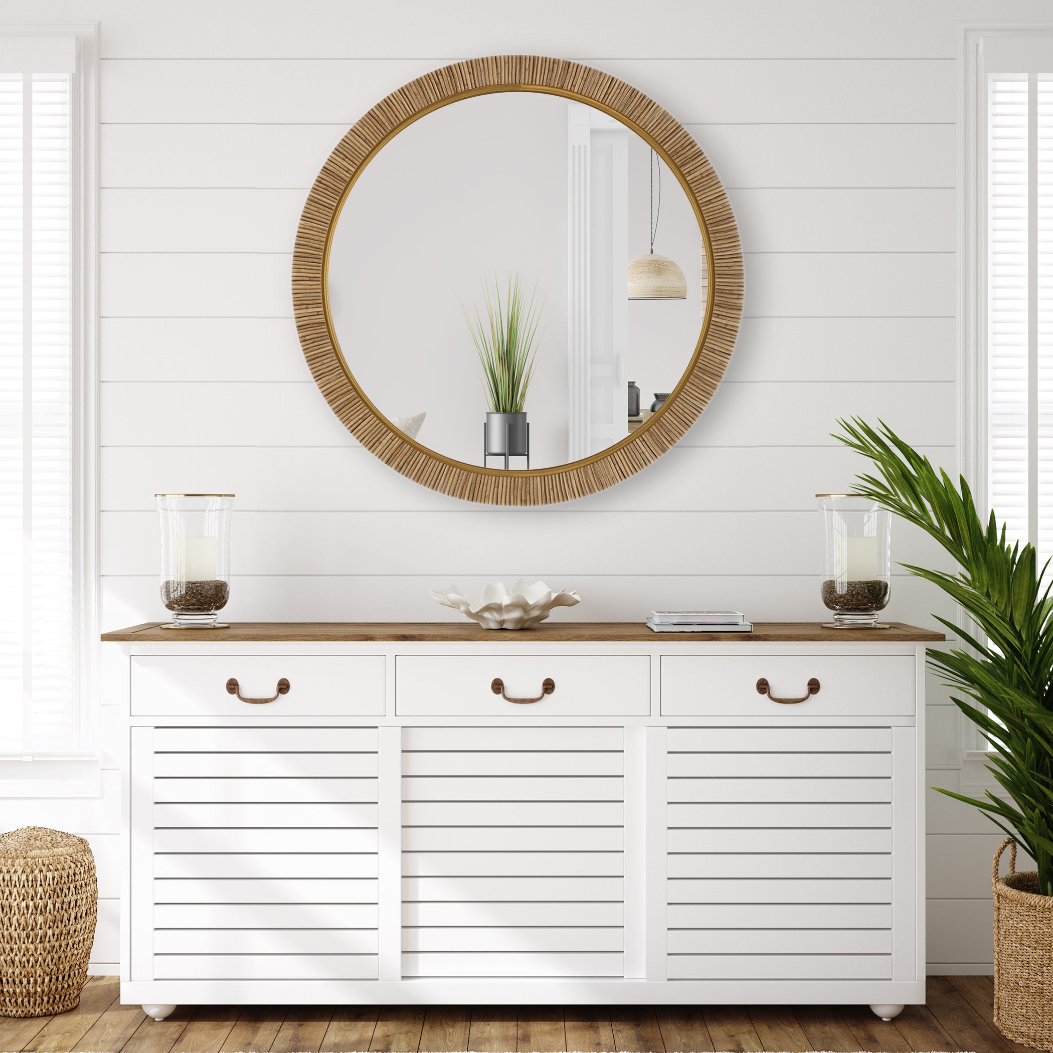 Furniture Direct Discount Home Decor Bella Rattan Mirror