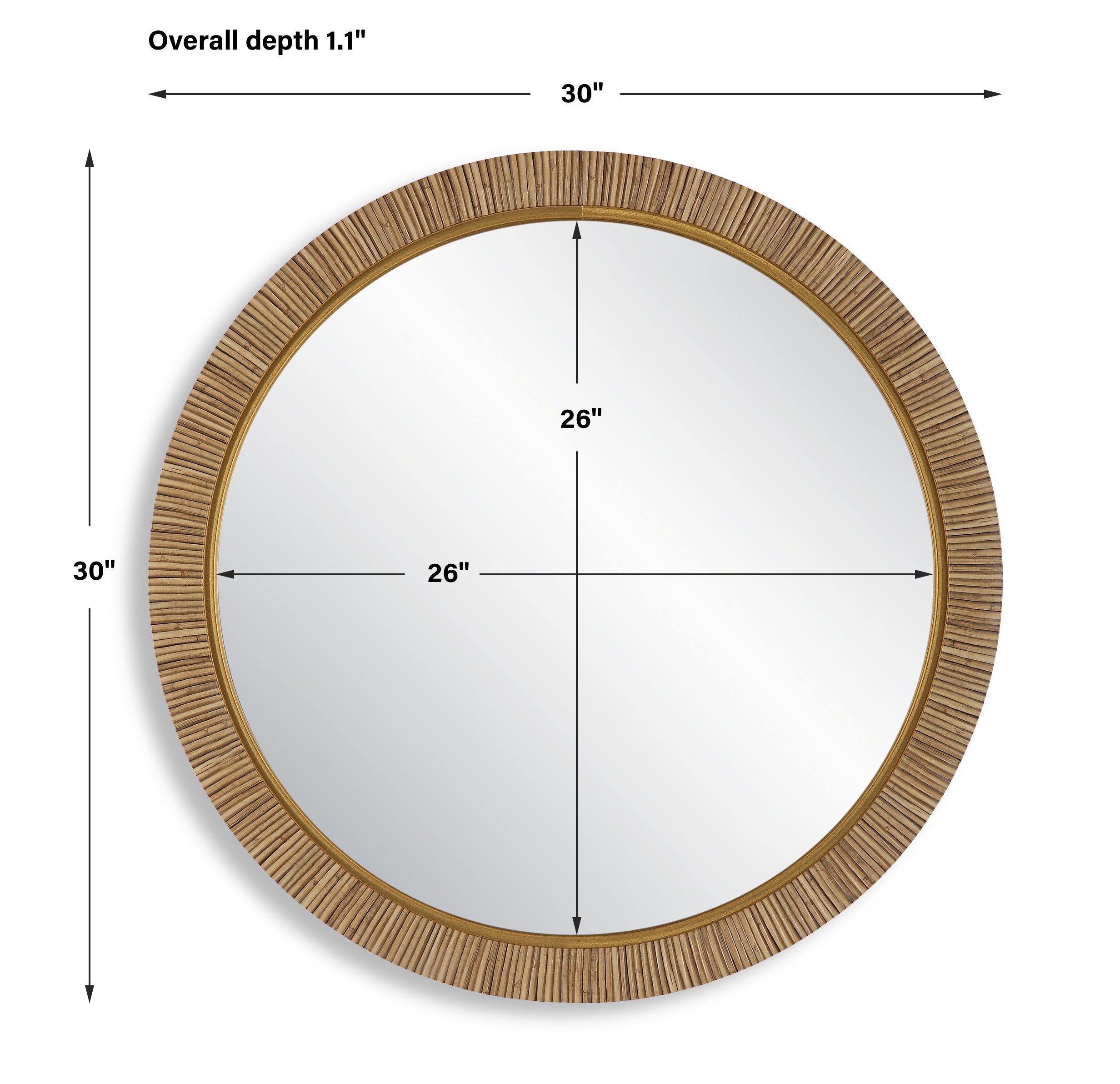 Furniture Direct Discount Home Decor Bella Rattan Mirror