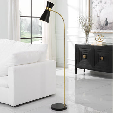 Furniture Direct Discount Lighting Black Cone Floor Lamp