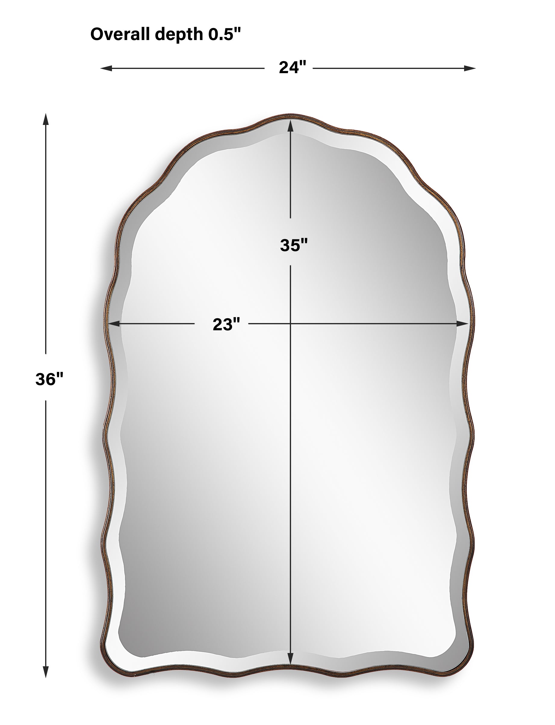 Furniture Direct Discount Home Decor Bronze Scalloped Mirror