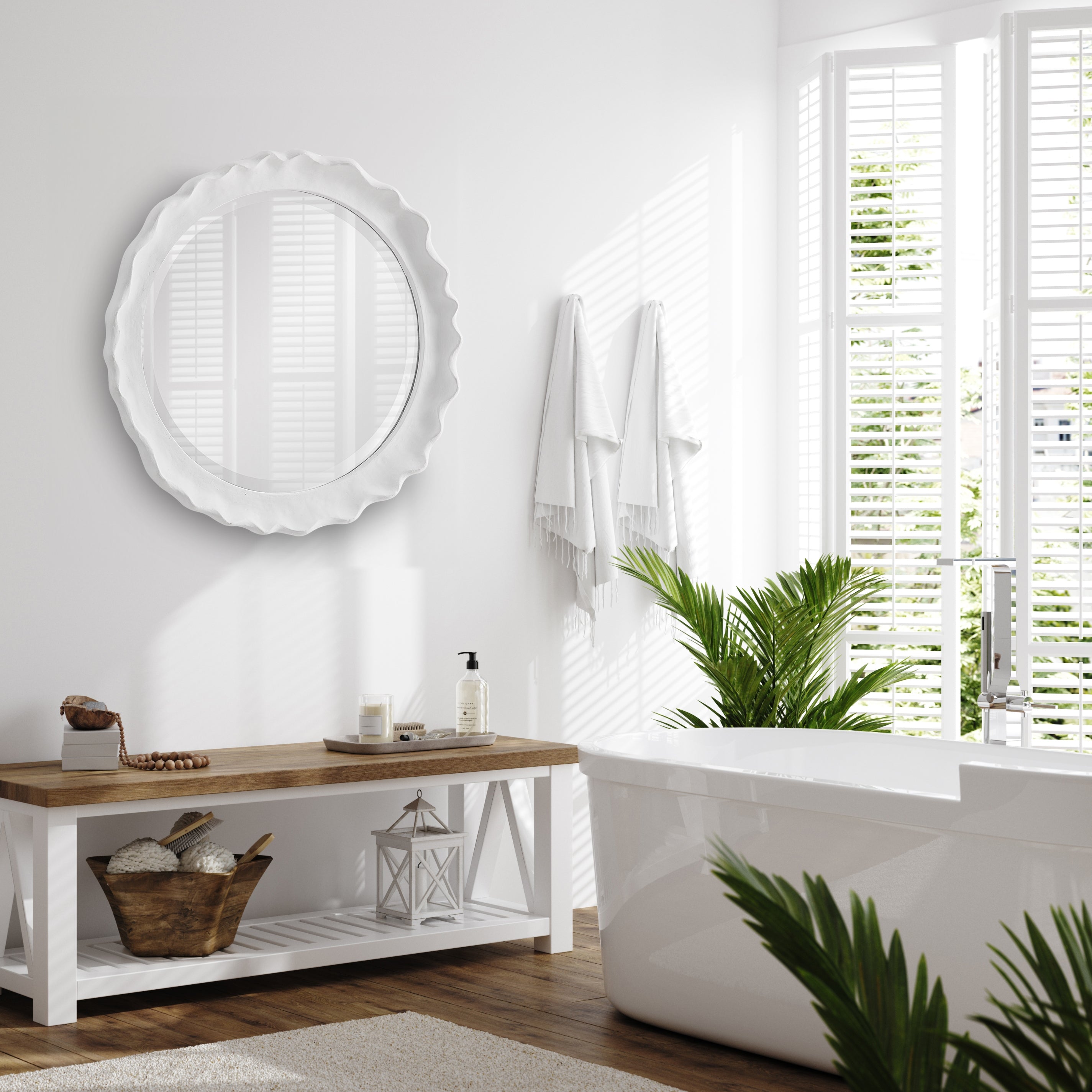 Furniture Direct Discount Home Decor Coastal White Mirror
