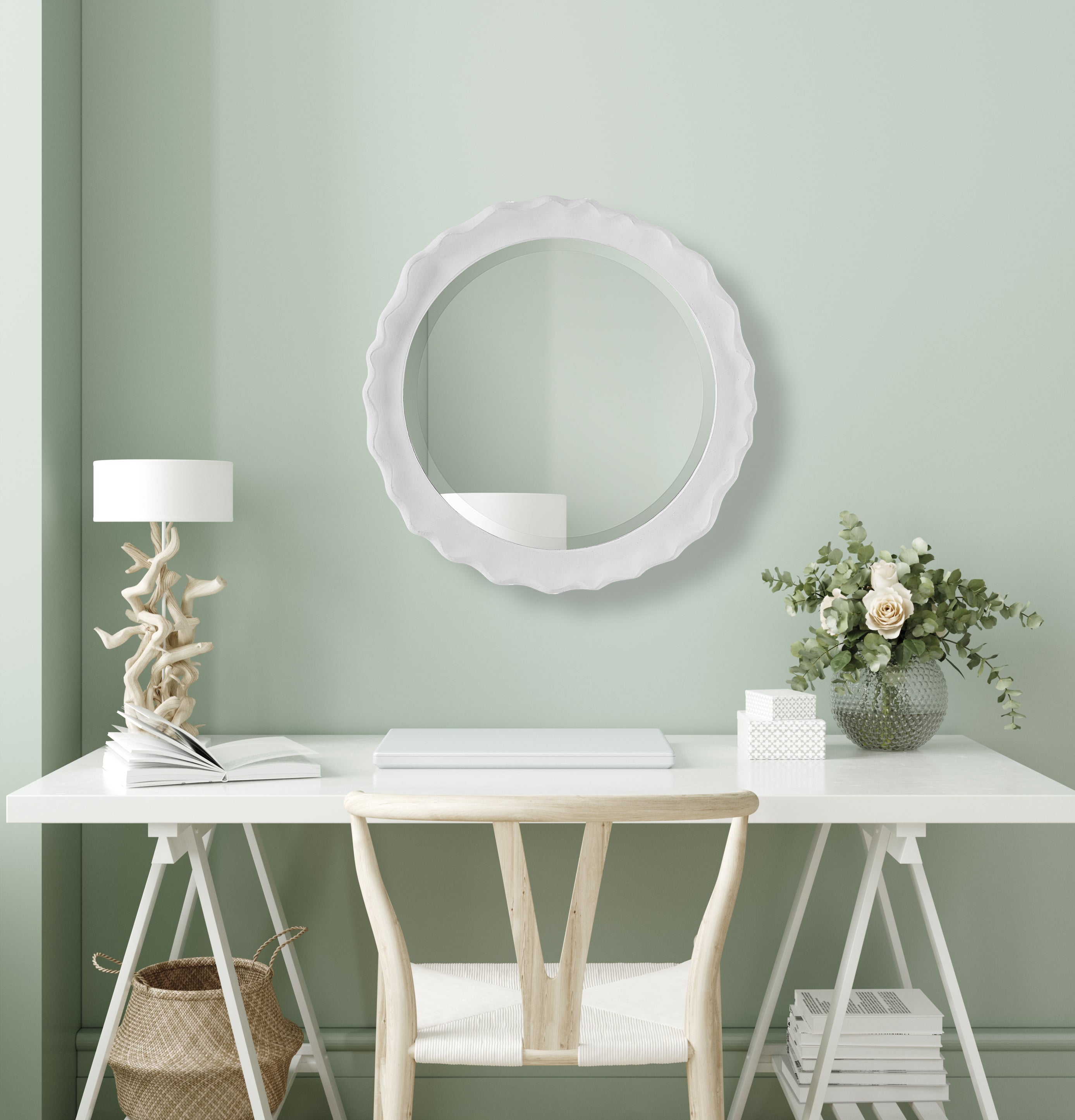 Furniture Direct Discount Home Decor Coastal White Mirror