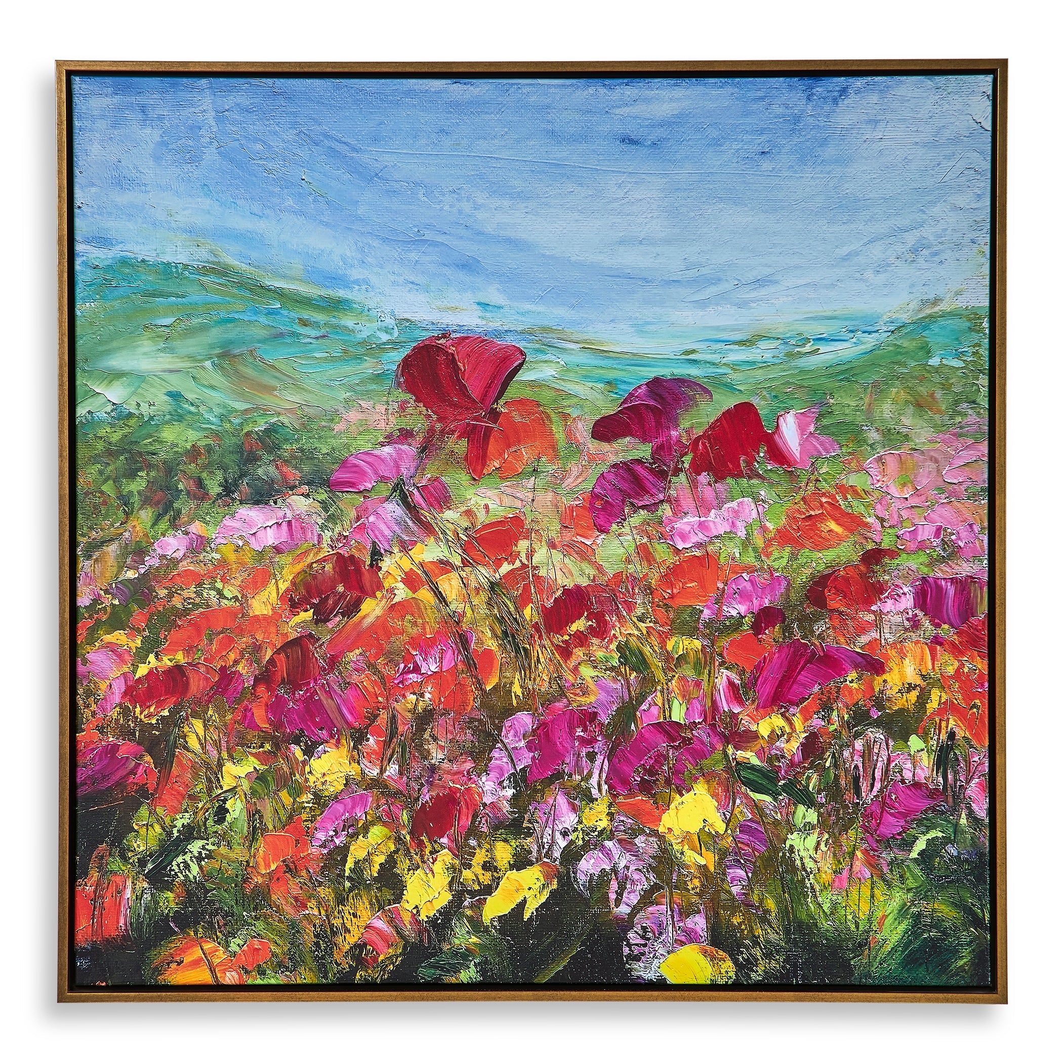 Furniture Direct Discount Home Decor Red Poppy Framed Canvas