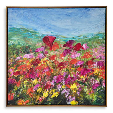 Furniture Direct Discount Home Decor Red Poppy Framed Canvas