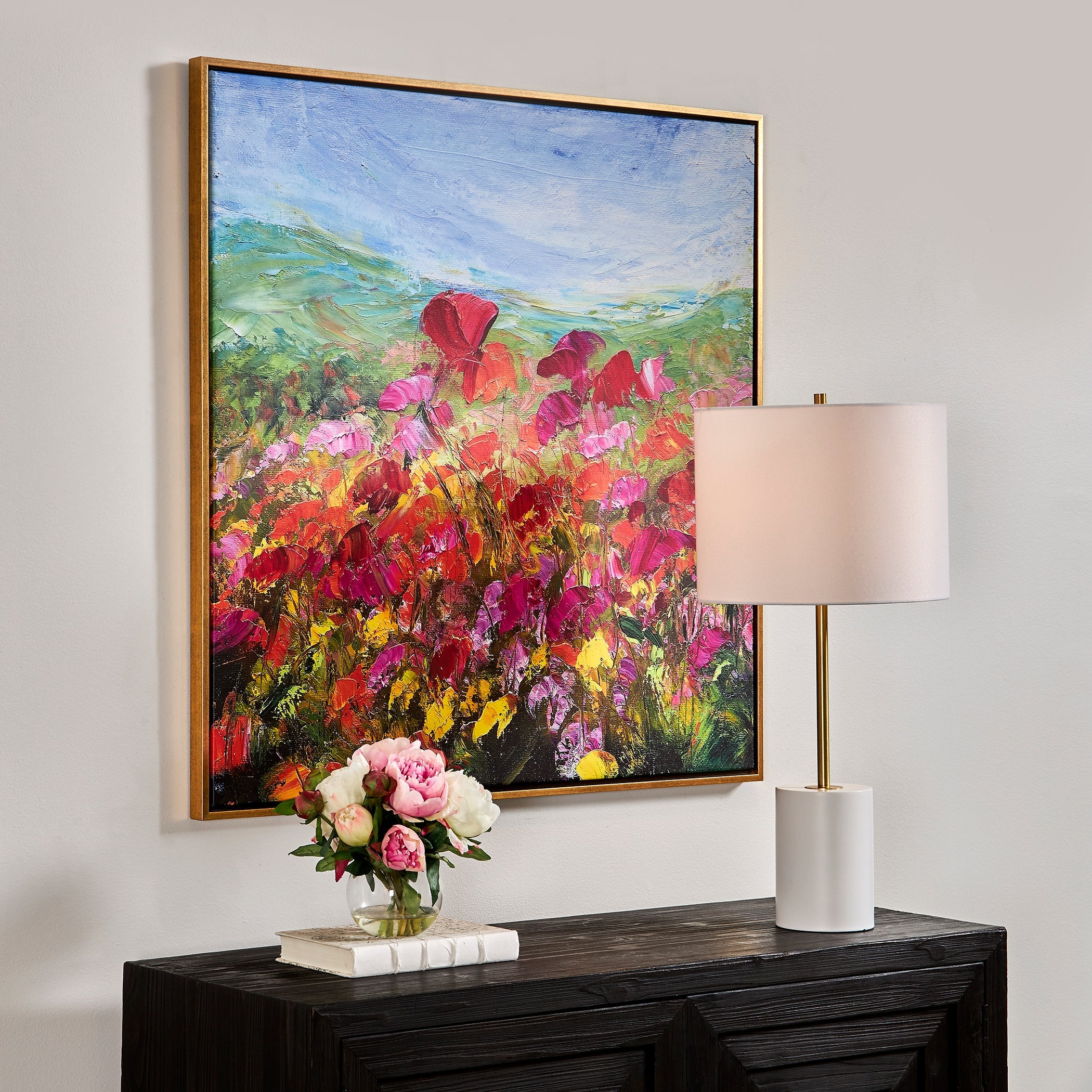 Furniture Direct Discount Home Decor Red Poppy Framed Canvas
