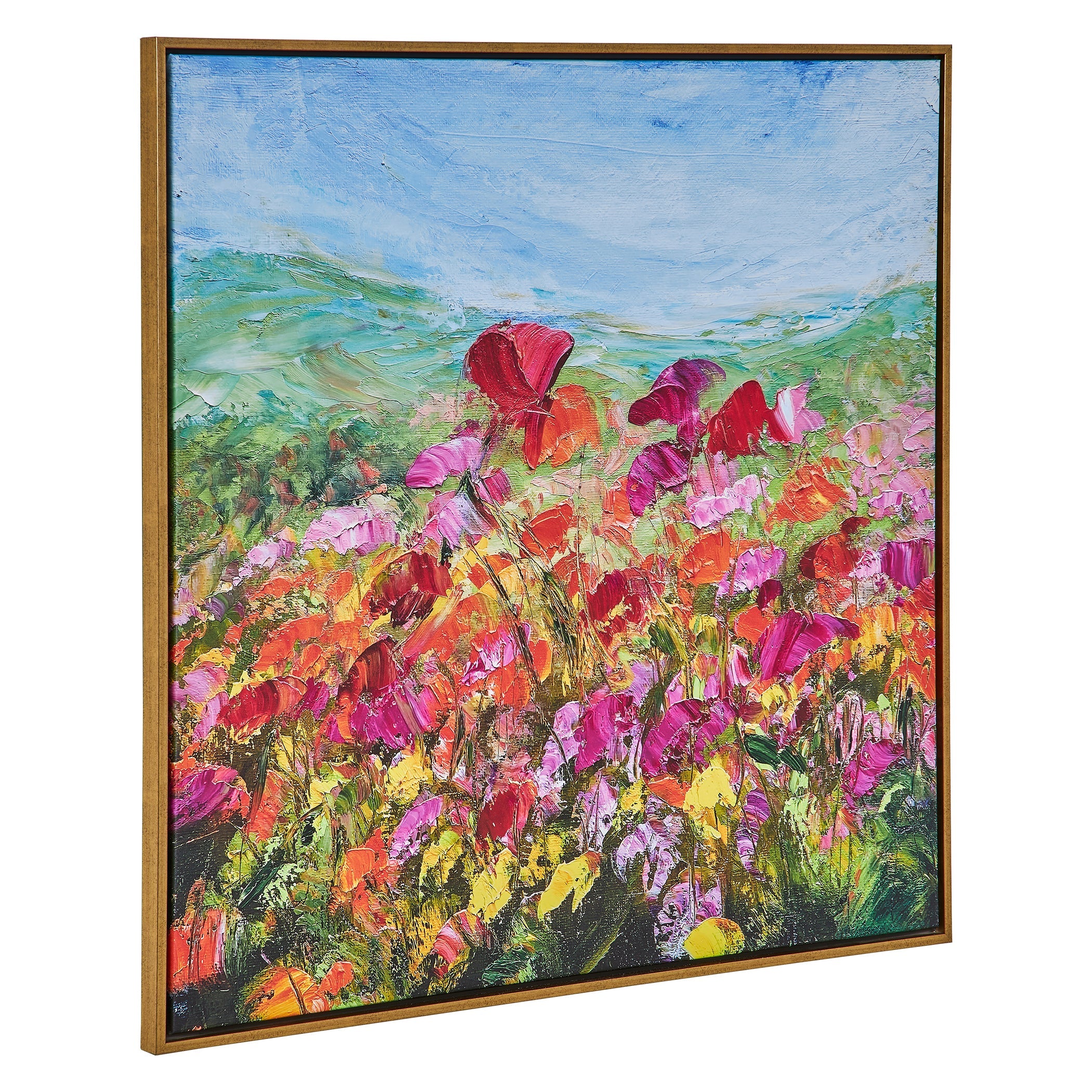 Furniture Direct Discount Home Decor Red Poppy Framed Canvas