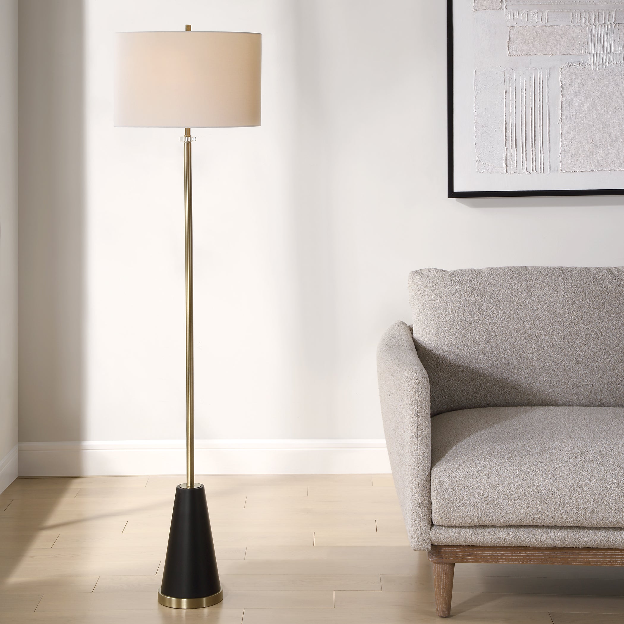 Furniture Direct Discount Lighting Slender Antiqued Brass Floor Lamp