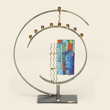 Gary Rosenthal Judaica Circular Art Deco Menorah