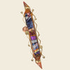 Gary Rosenthal Judaica Narrow Pointed Copper Mezuzah With Glass