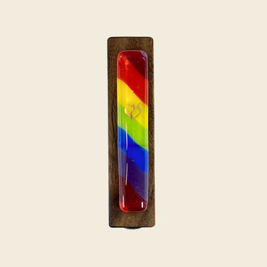 Gary Rosenthal Judaica Rainbow Wood Colors Of Your Life Mezuzah