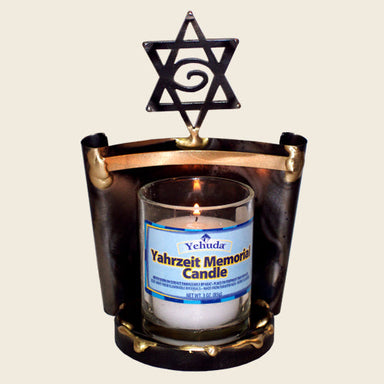 Gary Rosenthal Judaica Scrolled Yartzeit Candle Holder