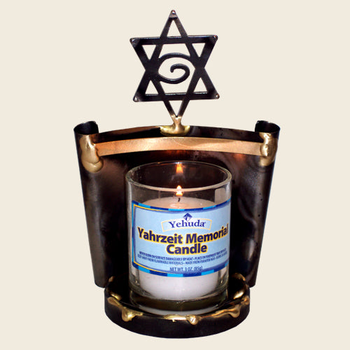 Gary Rosenthal Judaica Scrolled Yartzeit Candle Holder