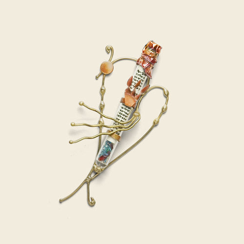 Gary Rosenthal Judaica Small Brass Heart Wedding Mezuzah