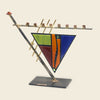 Gary Rosenthal Judaica Triangular Art-deco Menorah