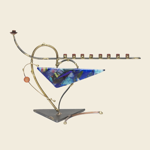 Gary Rosenthal Judaica Two-toned Heart Menorah