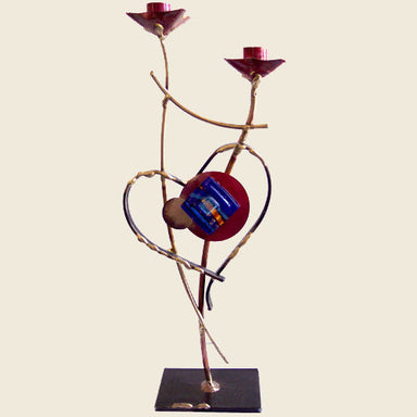 Gary Rosenthal Judaica Yuri Two-toned Heart Sabbath Candllestick