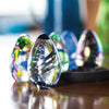 Glass Eye Art Glass Glass Eye Cranberry Passion Flower Dichroic Egg Paperweight