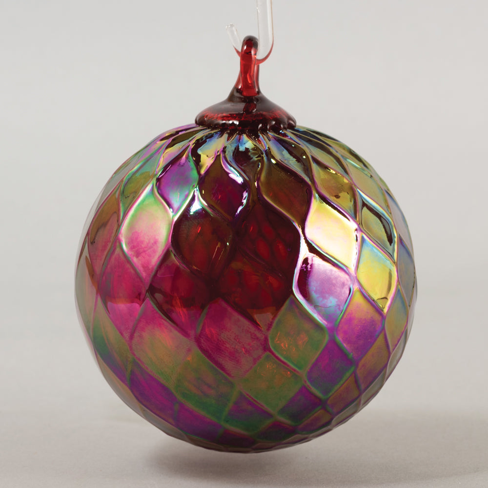 Glass Eye Art Glass Glass Eye January: GARNET Birthstone Diamond Ornament