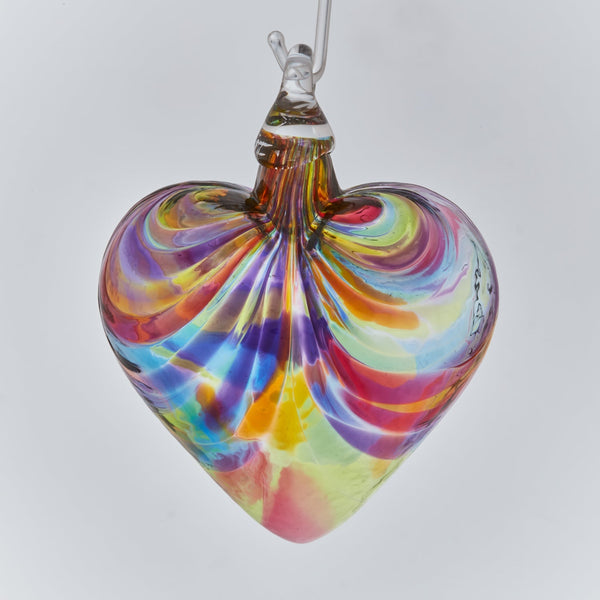 Glass Eye Art Glass Glass Eye Rainbow Heart Ornament