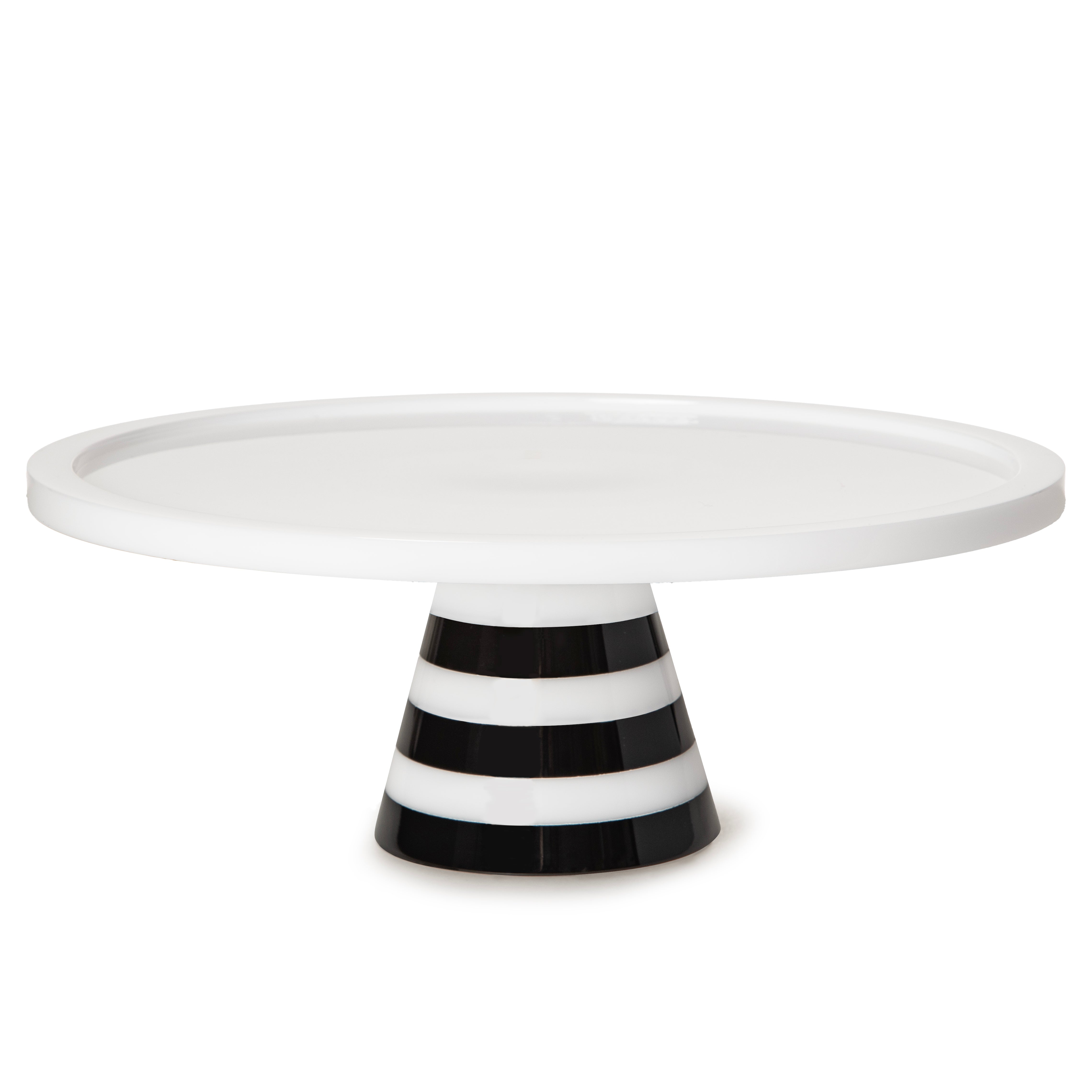 Inspired Generations Giftware Inspired Generations Black and White Stripe Pedestal Server-Large