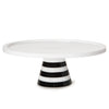 Inspired Generations Giftware Inspired Generations Black and White Stripe Pedestal Server-Large