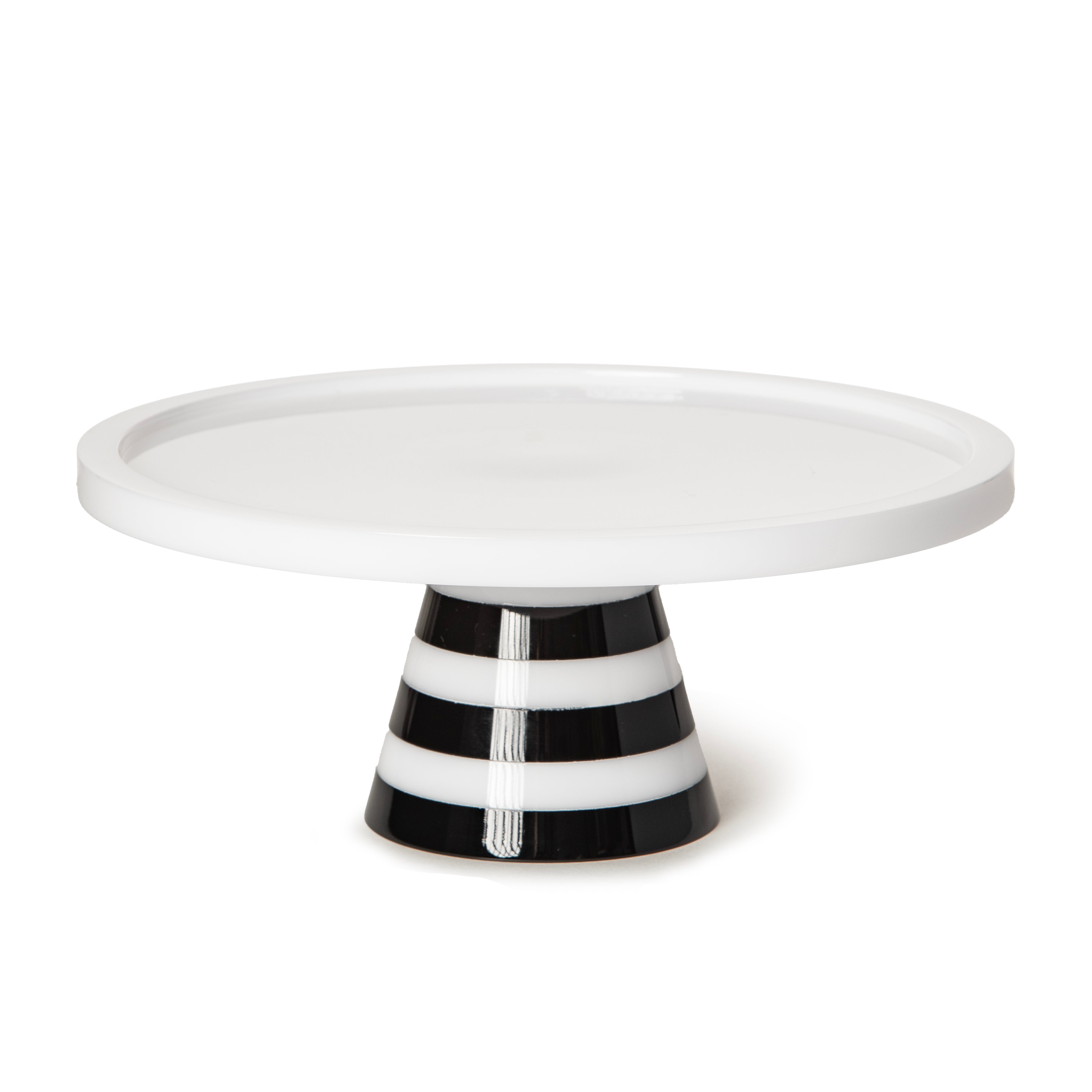 Inspired Generations Giftware Inspired Generations Black and White Stripe Pedestal Server - Small