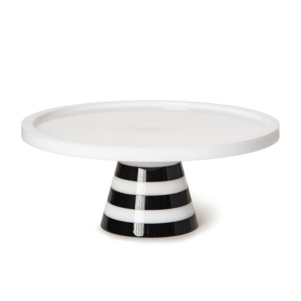 Inspired Generations Giftware Inspired Generations Black and White Stripe Pedestal Server - Small