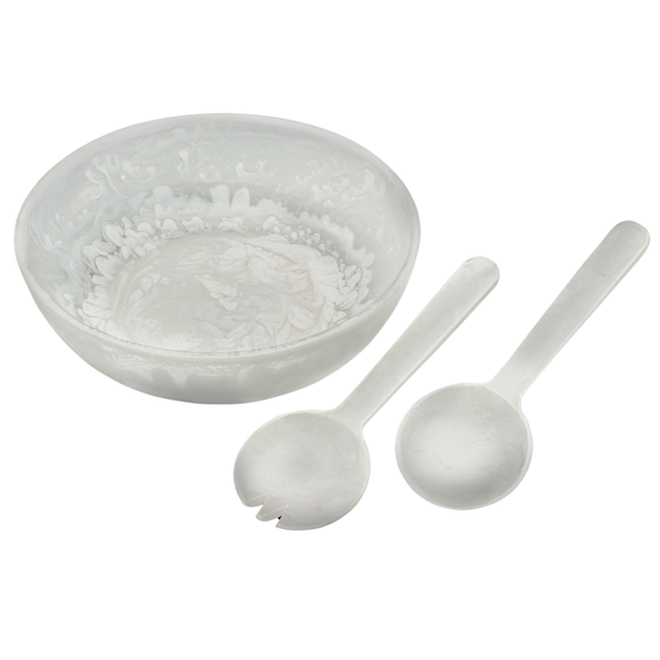 Inspired Generations Giftware Inspired Generations White Swirl Salad Bowl Set