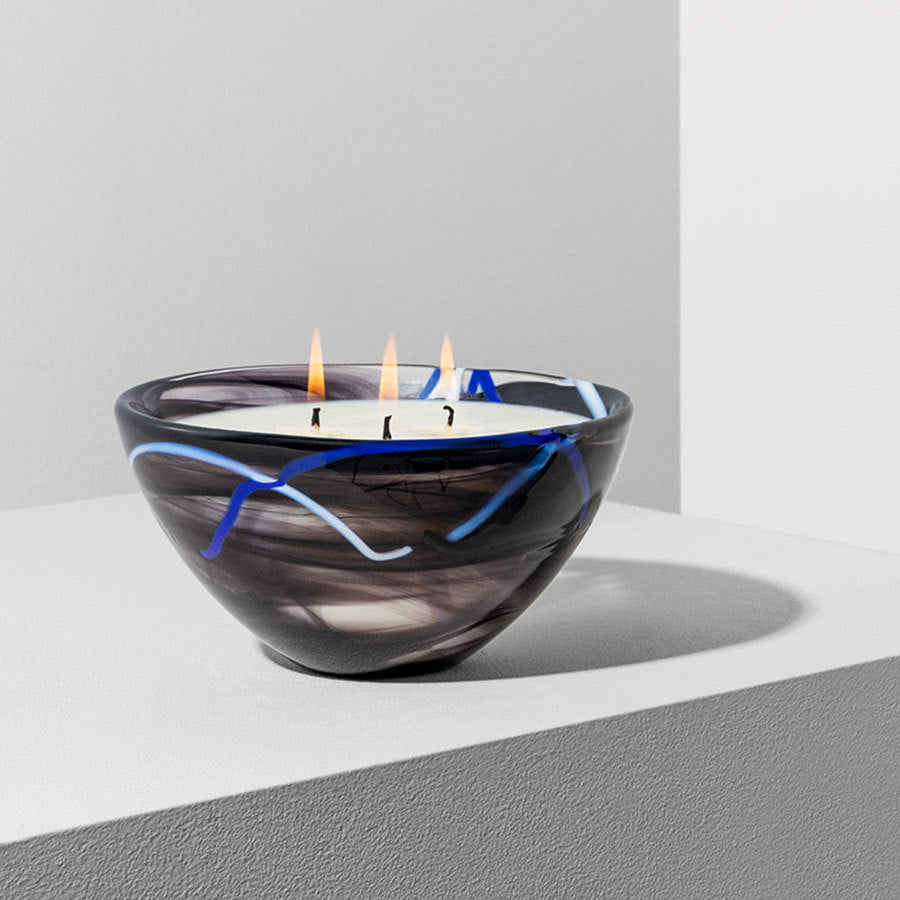 Kosta Boda Art Glass Kosta Boda Contrast Black Candle - Blushing Pink