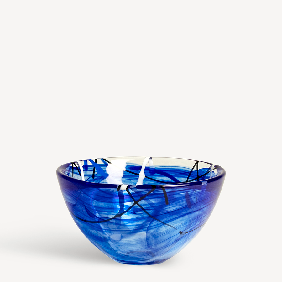 Kosta Boda Art Glass Kosta Boda Contrast Blue Bowl Small