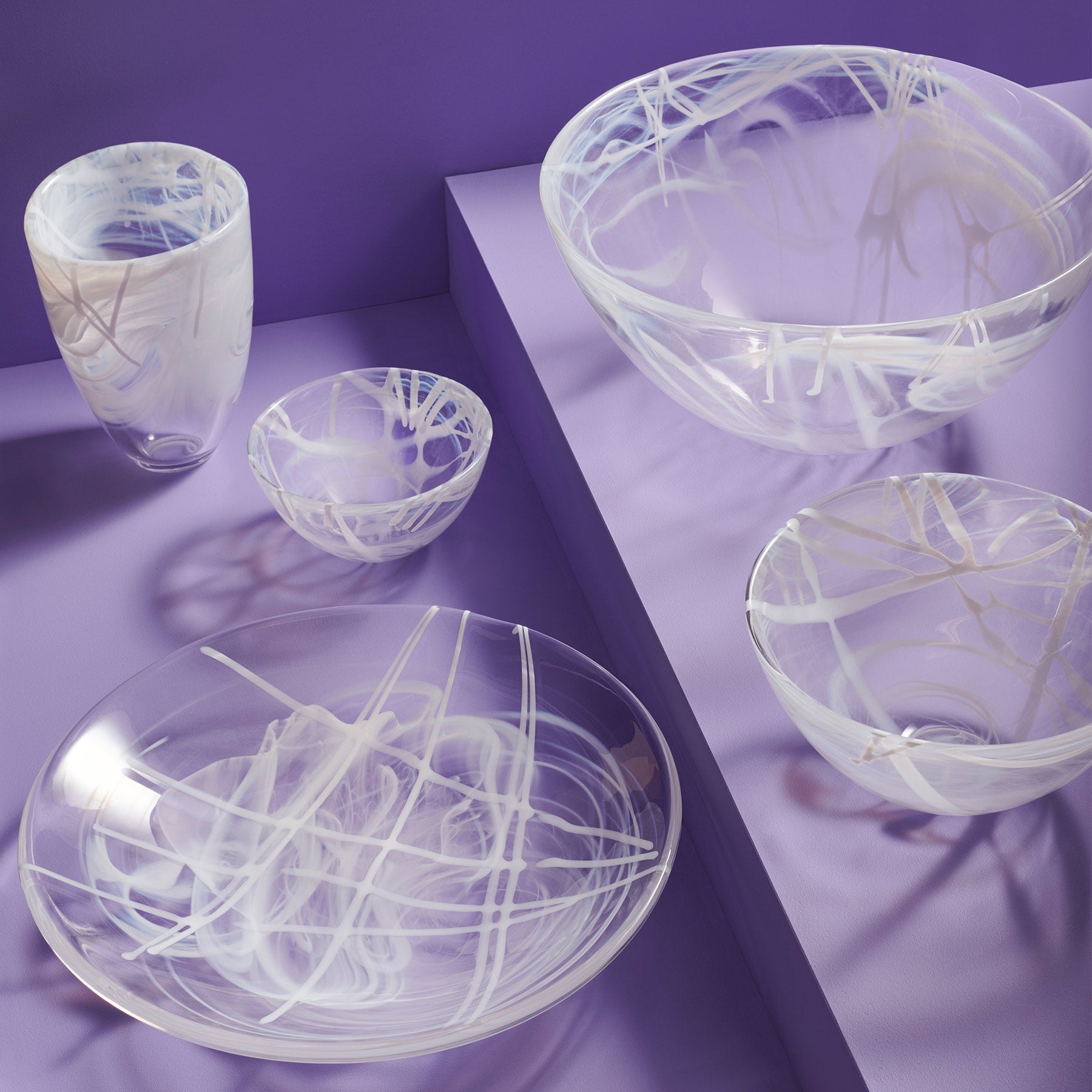 Kosta Boda Art Glass Kosta Boda Contrast Bowl White/White Large