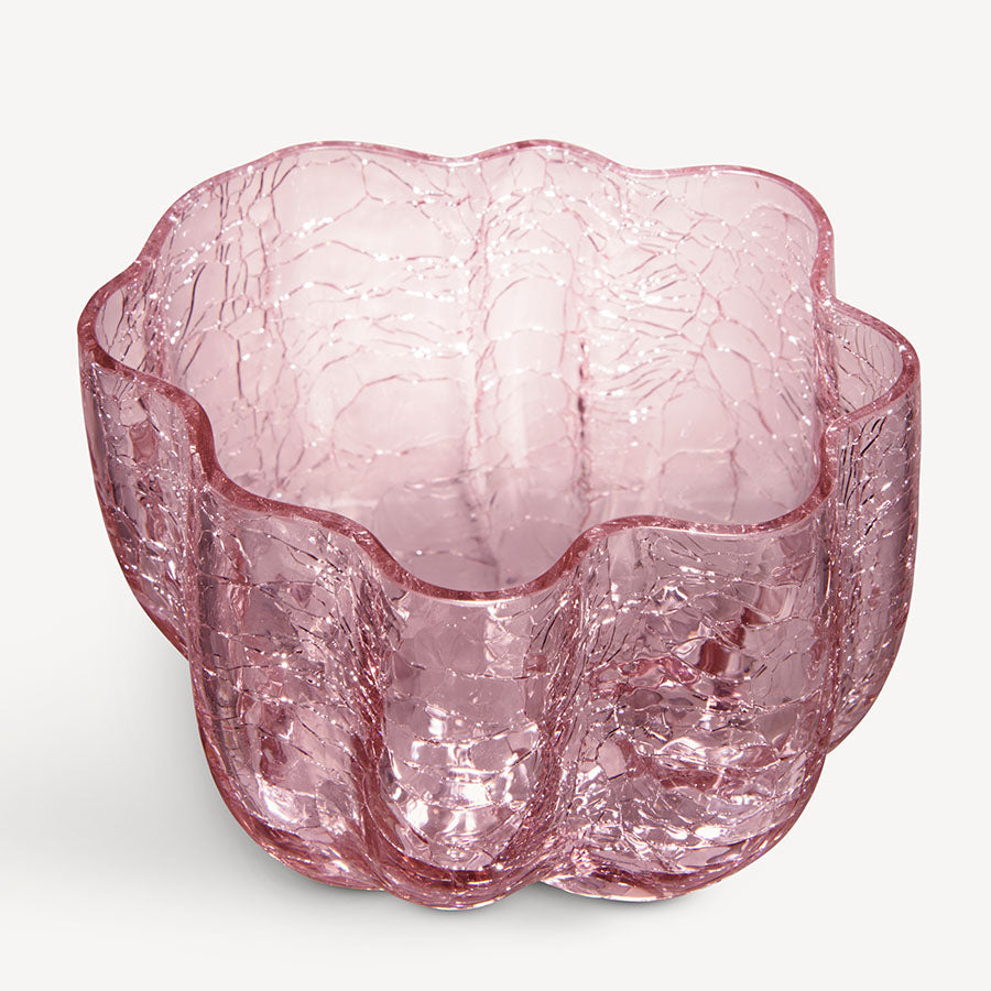 Kosta Boda Art Glass Kosta Boda Crackle Bowl/Votive Pink