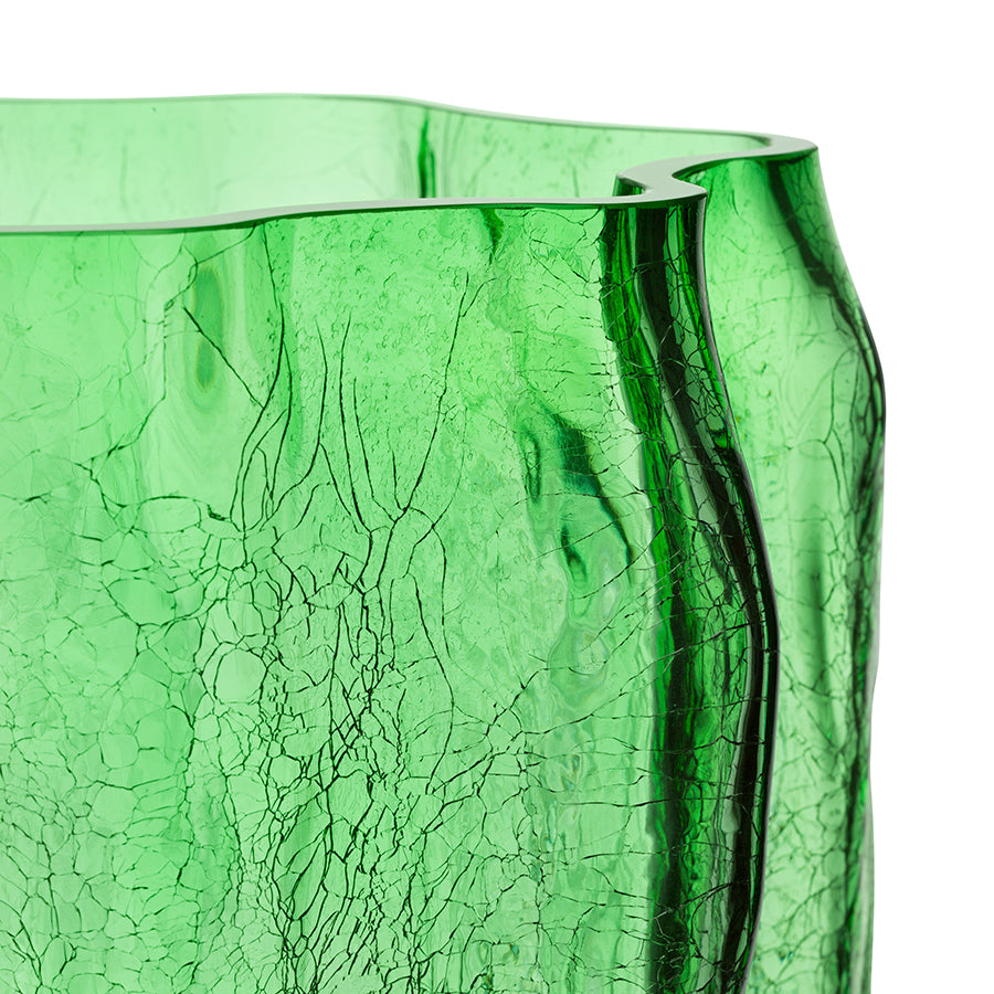 Kosta Boda Art Glass Kosta Boda Crackle Green Vase XL