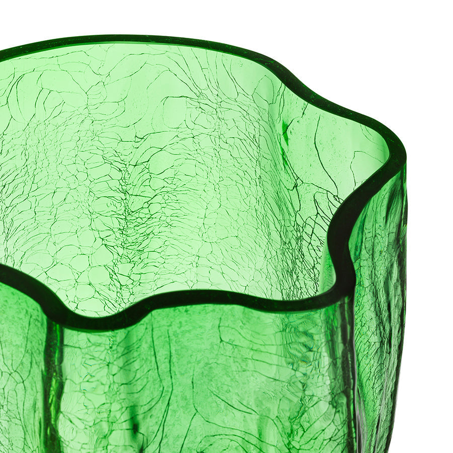 Kosta Boda Art Glass Kosta Boda Crackle Green Vase XL