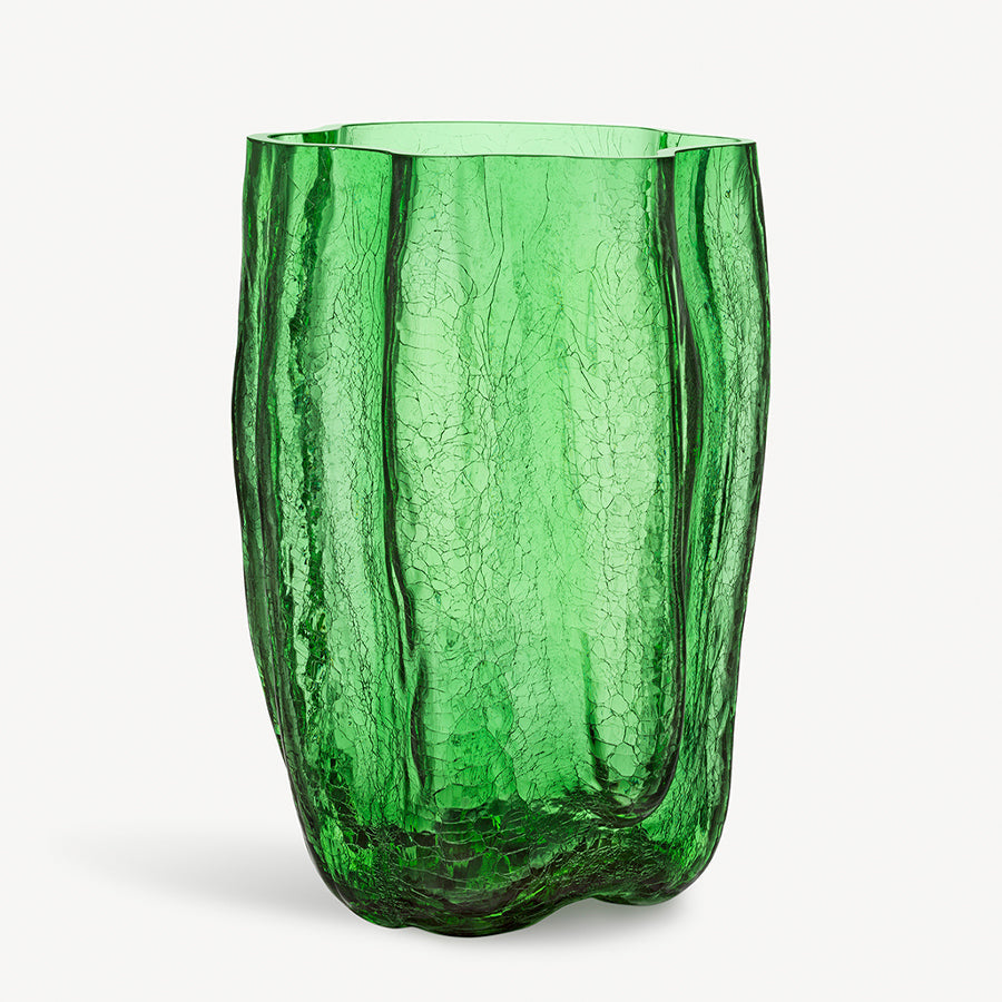 Kosta Boda Art Glass Kosta Boda Crackle Green Vase XL
