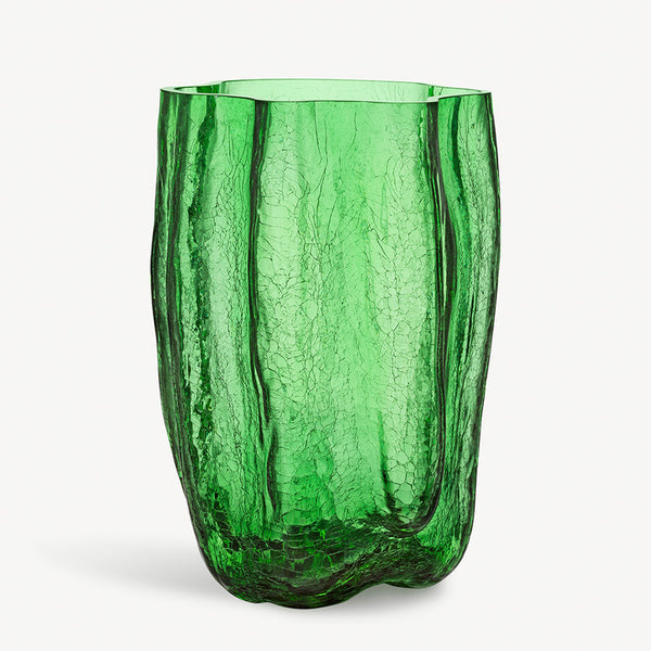 Kosta Boda Art Glass Kosta Boda Crackle Green Vase XL