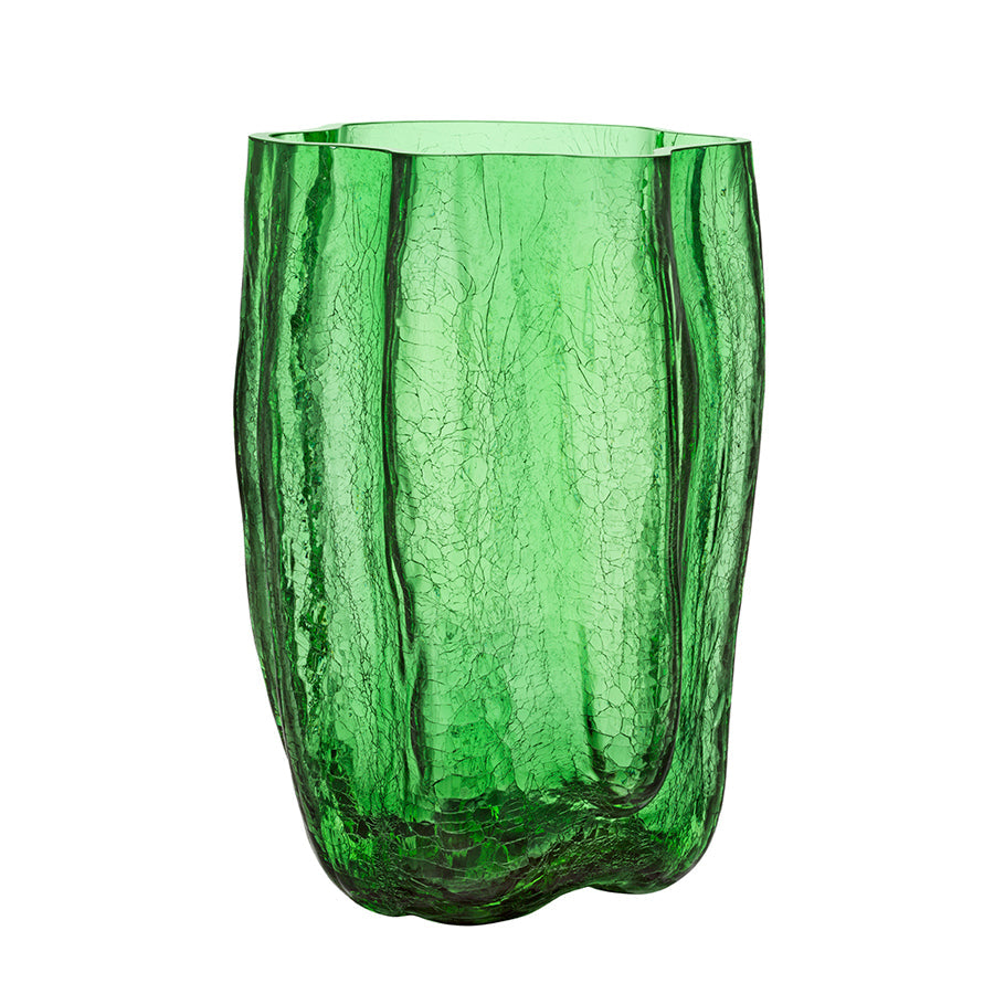 Kosta Boda Art Glass Kosta Boda Crackle Green Vase XL