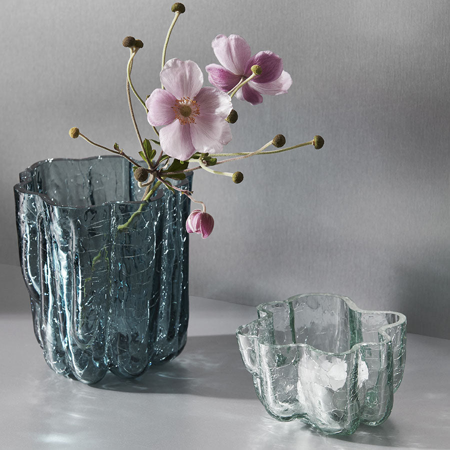 Kosta Boda Art Glass Kosta Boda Crackle Vase Circular Small