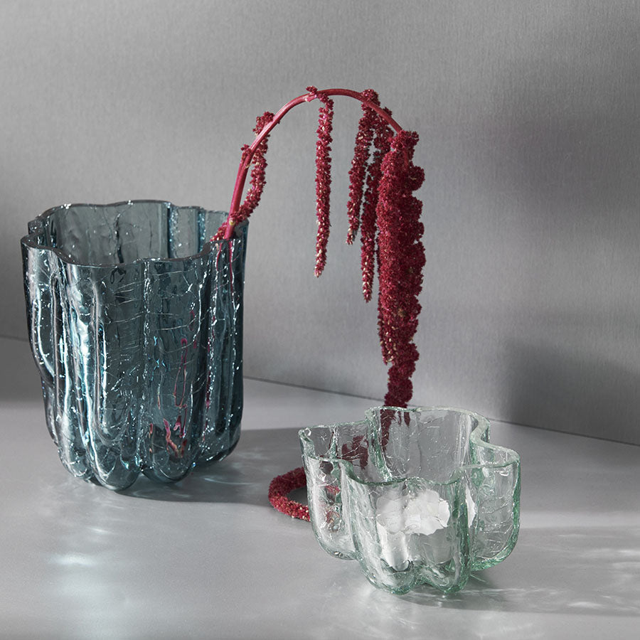 Kosta Boda Art Glass Kosta Boda Crackle Vase Circular Small