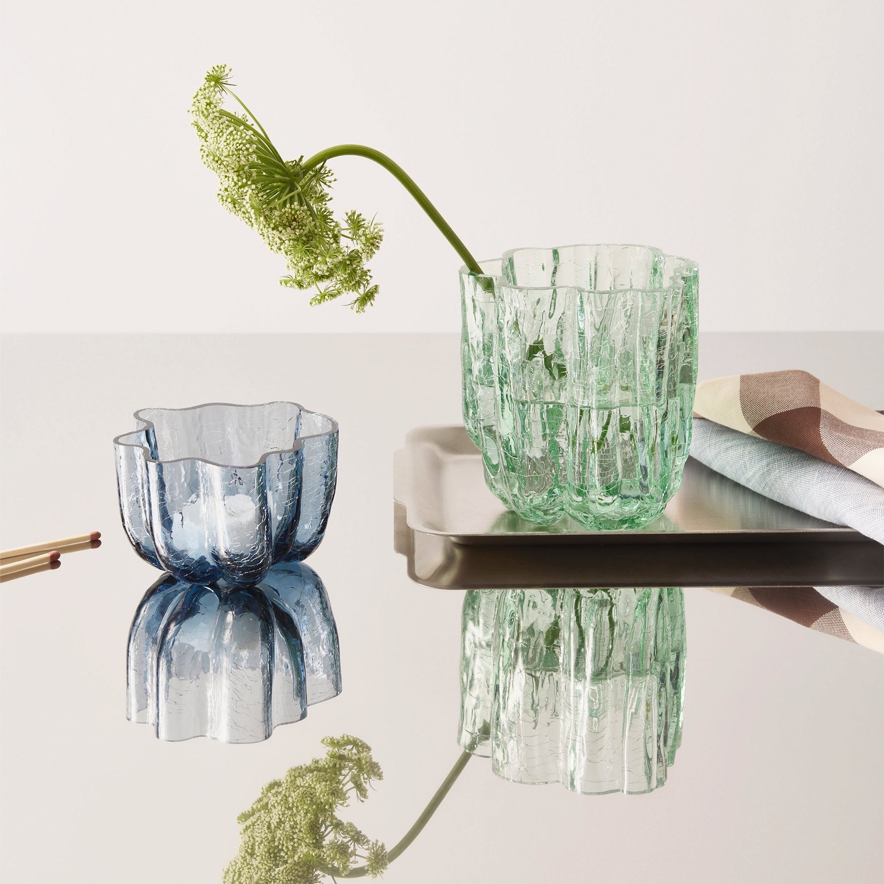 Kosta Boda Art Glass Kosta Boda Crackle Vase Circular Small