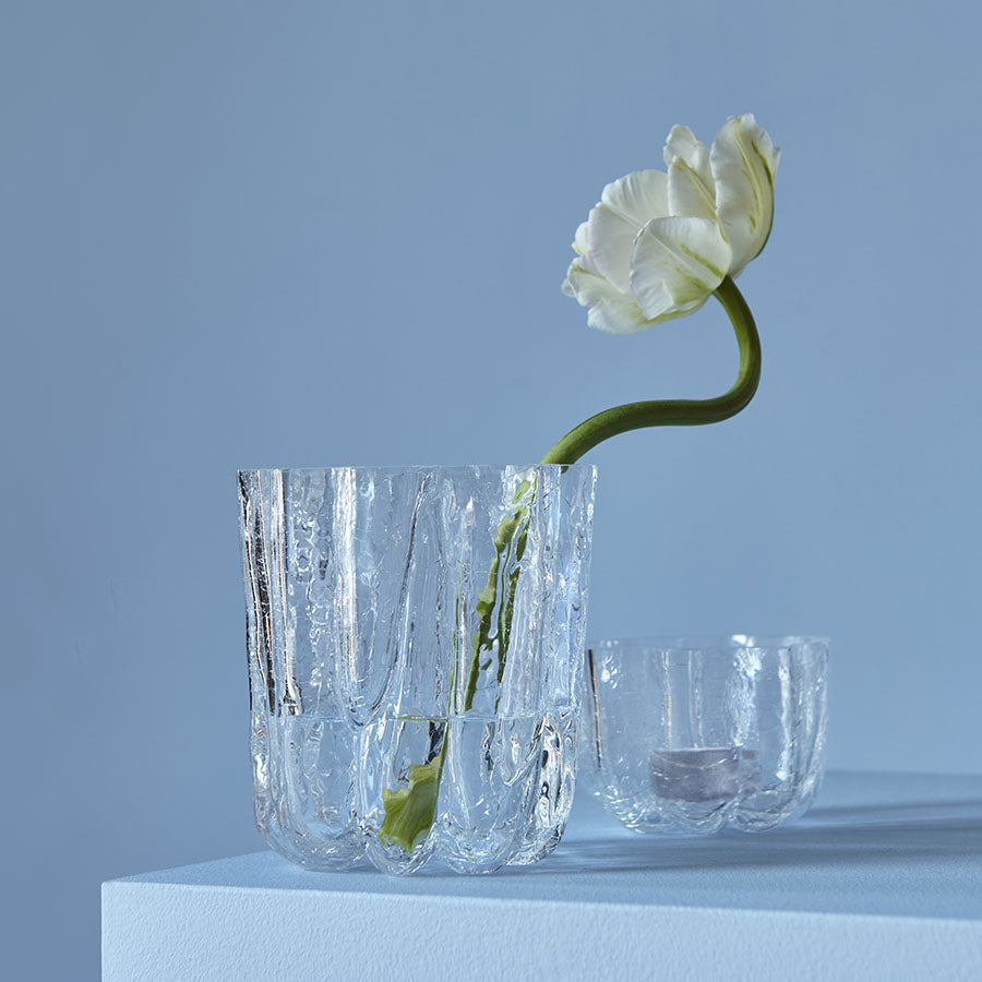 Kosta Boda Art Glass Kosta Boda Crackle Vase Clear Small