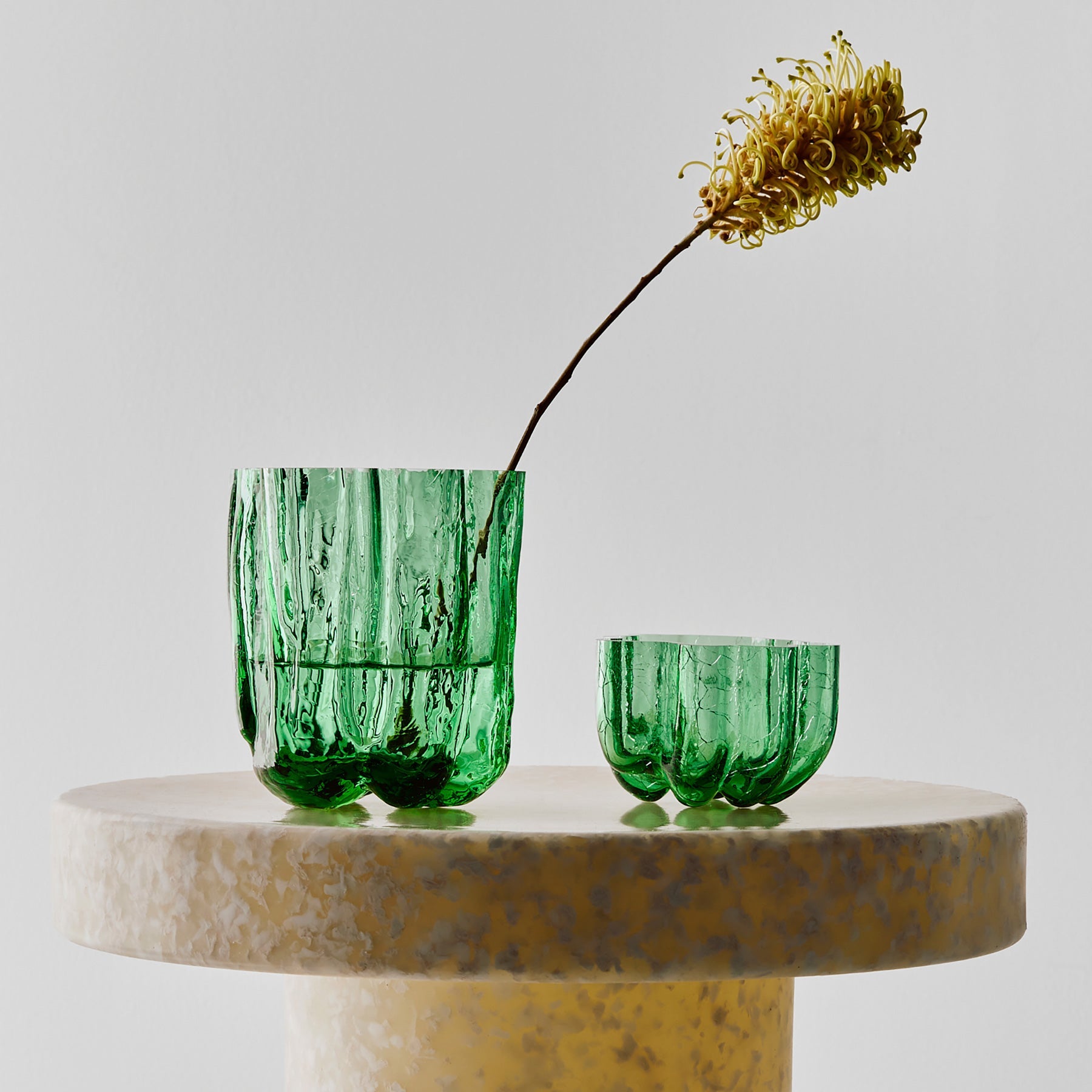 Kosta Boda Art Glass Kosta Boda Crackle Vase Green Small