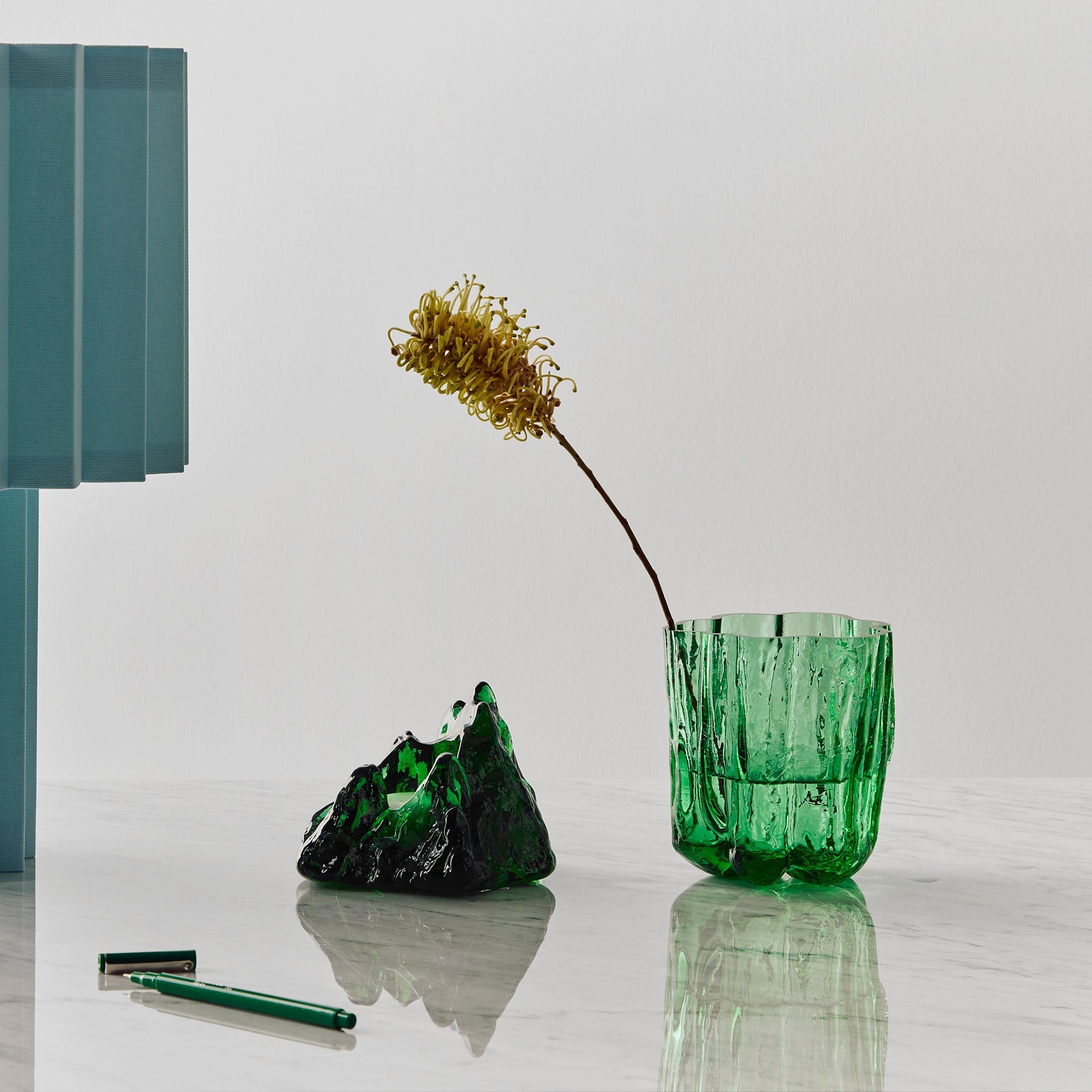 Kosta Boda Art Glass Kosta Boda Crackle Vase Green Small